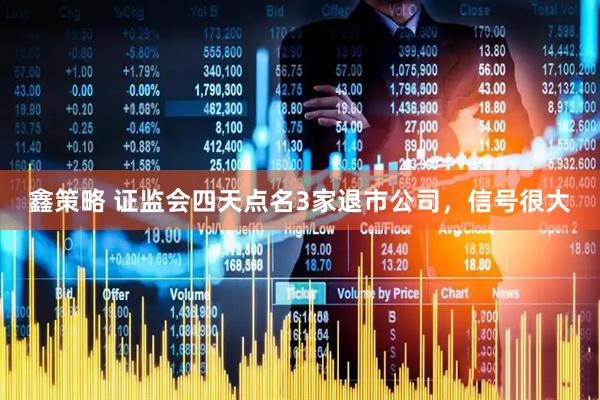 鑫策略 证监会四天点名3家退市公司，信号很大